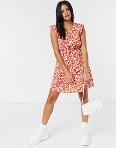 Красное платье мини с цветочным принтом New Look-Красный