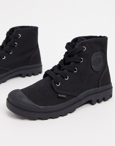 Черные высокие ботинки на шнуровке Palladium-Черный