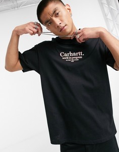 Черная футболка с принтом на груди Carhartt WIP-Черный