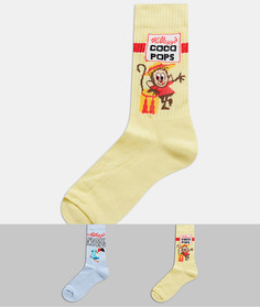 2 пары спортивных носков с принтом ASOS DESIGN-Мульти