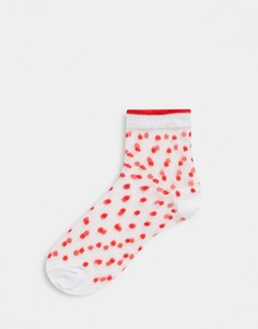 Полупрозрачные сетчатые носки в горошек ASOS DESIGN-Мульти