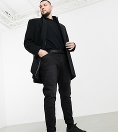Черное пальто с добавлением шерсти ASOS DESIGN Plus-Черный