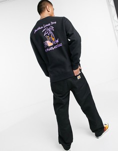 Черный свитшот с принтом на спине The Hundreds