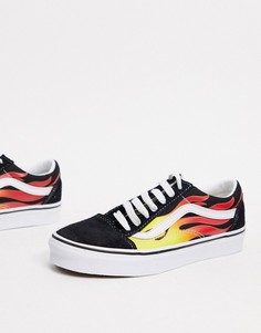 Черные кроссовки Vans UA Flame Old Skool-Черный