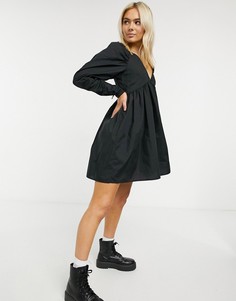 Черное платье мини в стиле бэби-долл ASOS DESIGN-Черный