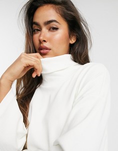 Oversized-топ кремового цвета с высоким воротником ASOS DESIGN-Кремовый