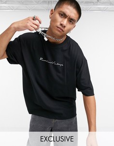 Черная футболка с логотипом Reclaimed Vintage inspired-Черный
