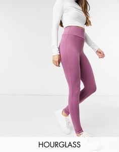 Леггинсы ягодного цвета с широким поясом ASOS DESIGN Hourglass-Красный