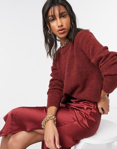 Темно-красный свободный джемпер с круглым вырезом ASOS DESIGN-Коричневый
