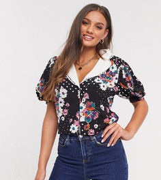 Блузка с цветочным принтом ASOS DESIGN Petite-Мульти
