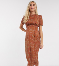 Чайное платье миди в горошек с пуговицами ASOS DESIGN Maternity-Мульти