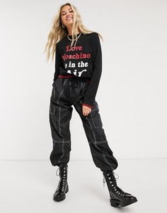 Черный свитшот с логотипом Love Moschino