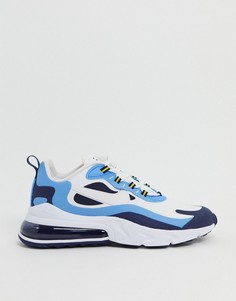 Бело-синие кроссовки Nike Air Max 270 react-Синий