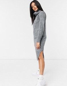 Темно-серое платье с высоким воротом New Look-Серый