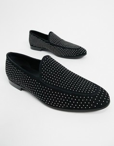 Черные кожаные лоферы с заклепками ALDO-Черный