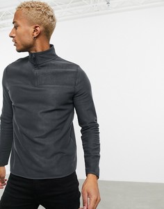 Темно-серый свитшот на молнии ASOS DESIGN-Черный