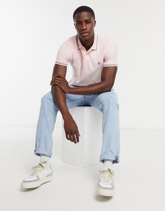 Хлопковая футболка-поло из пике с короткими рукавами Original Penguin-Розовый
