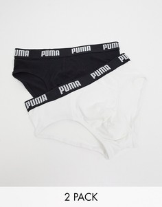 Набор из 2 трусов черного/белого цвета с логотипом на поясе Puma-Мульти