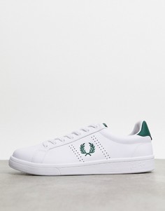Белые кожаные кроссовки Fred Perry - B721-Белый