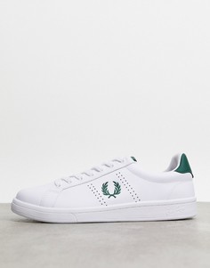 Белые кожаные кроссовки Fred Perry - B721-Белый