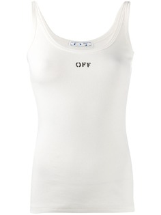 Off-White топ в рубчик с логотипом