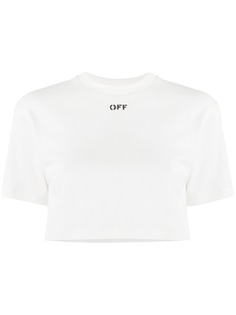 Off-White укороченная футболка с логотипом