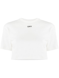 Off-White укороченная футболка с логотипом