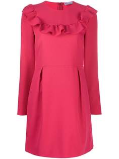 RedValentino платье с длинными рукавами и оборками