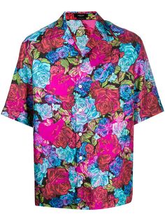 Versace рубашка с цветочным принтом