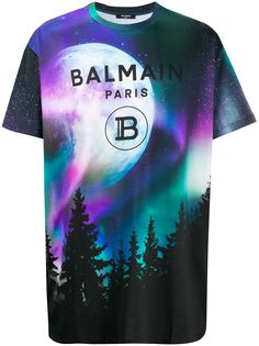 Balmain футболка оверсайз с принтом
