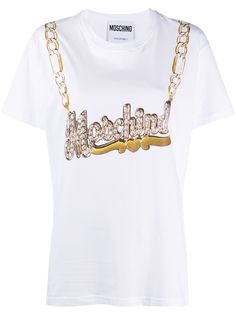 Moschino футболка с принтом и логотипом