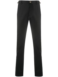 Versace брюки строгого кроя с пряжкой Meander