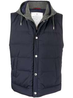 Brunello Cucinelli жилет с капюшоном и кулиской