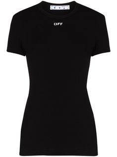 Off-White приталенная футболка с логотипом