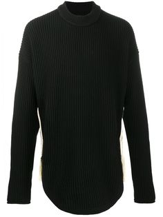 Jil Sander джемпер в рубчик со вставками