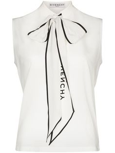 Givenchy блузка с логотипом и бантом