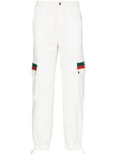 Gucci брюки с отделкой Web