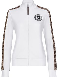 Fendi куртка с логотипом и узором FF по бокам