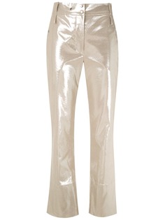 Gloria Coelho укороченные брюки с эффектом металлик