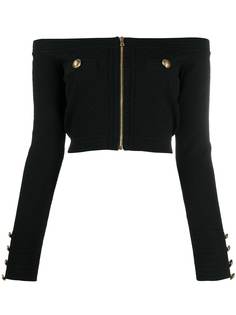 Balmain укороченный топ на молнии