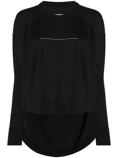 MM6 Maison Margiela топ с закругленным подолом и вышивкой