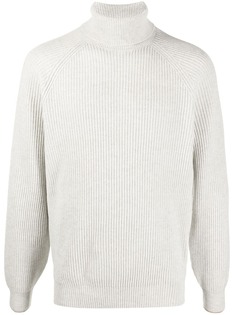 Brunello Cucinelli джемпер в рубчик с высоким воротником