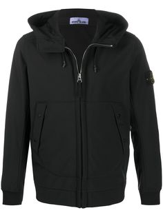 Stone Island куртка с капюшоном и логотипом