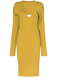 Bottega Veneta трикотажное платье с вырезами