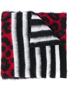 Nº21 объемный шарф с леопардовым узором и полосками