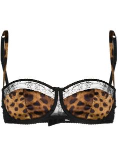 Dolce & Gabbana бюстгальтер с леопардовым принтом и кружевными вставками