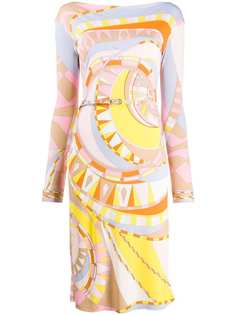 Emilio Pucci платье с поясом и абстрактным принтом