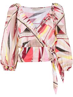 Emilio Pucci топ с запахом и принтом