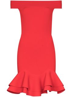 Alexander McQueen коктейльное платье с открытыми плечами и оборками