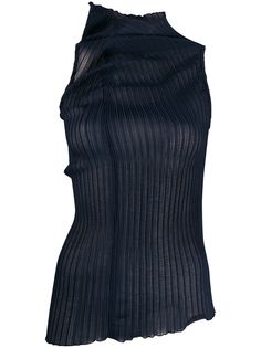 Jil Sander топ с высоким воротником и складками